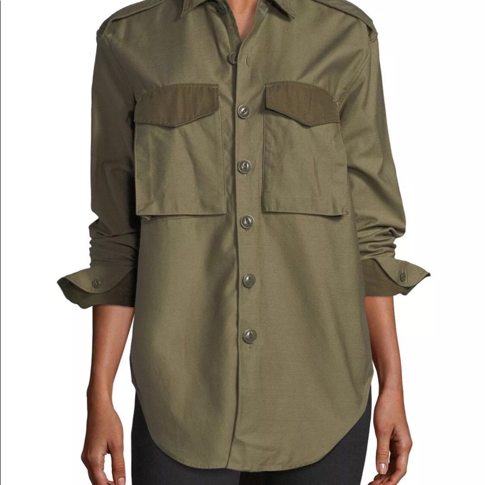 Rag & Bone Olive Surplus Shirt Jacket
